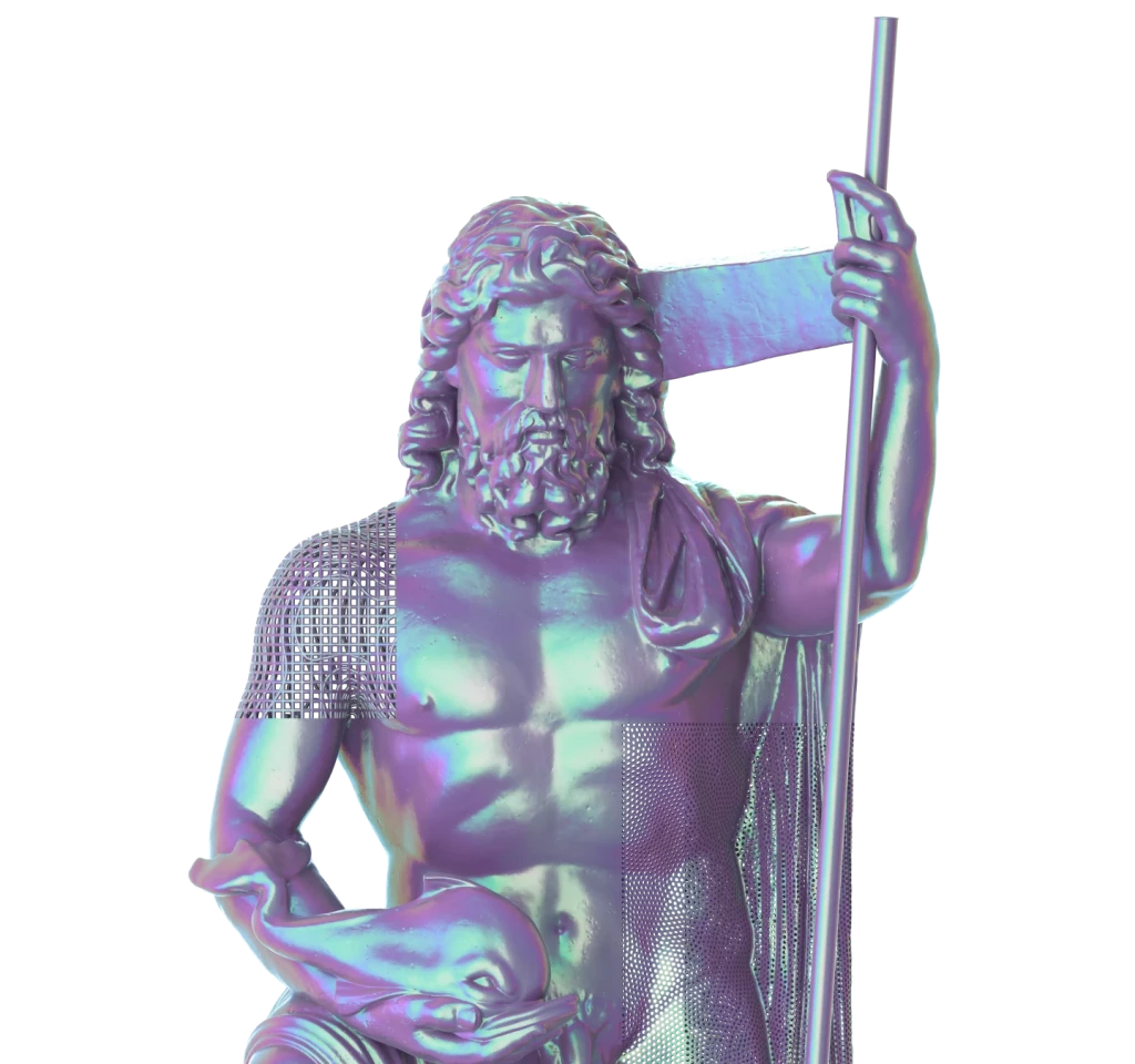 Statue de Neptune par Oliver Laric