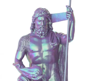 Statue de Neptune sur fond blanc