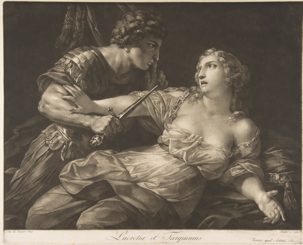 Tarquin et Lucrèce, de Johann Peter Pichler d'après Simone Cantarini (1792)