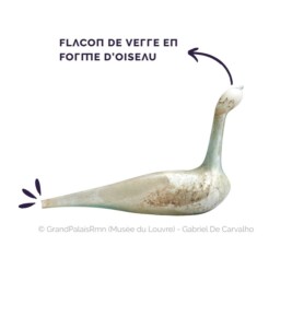 Flacon de verre en forme d'oiseau