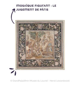 Mosaïque figurant : le jugement de Pâris