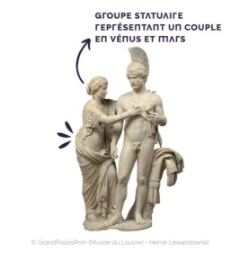 Groupe statuaire représentant un couple en Vénus et Mars